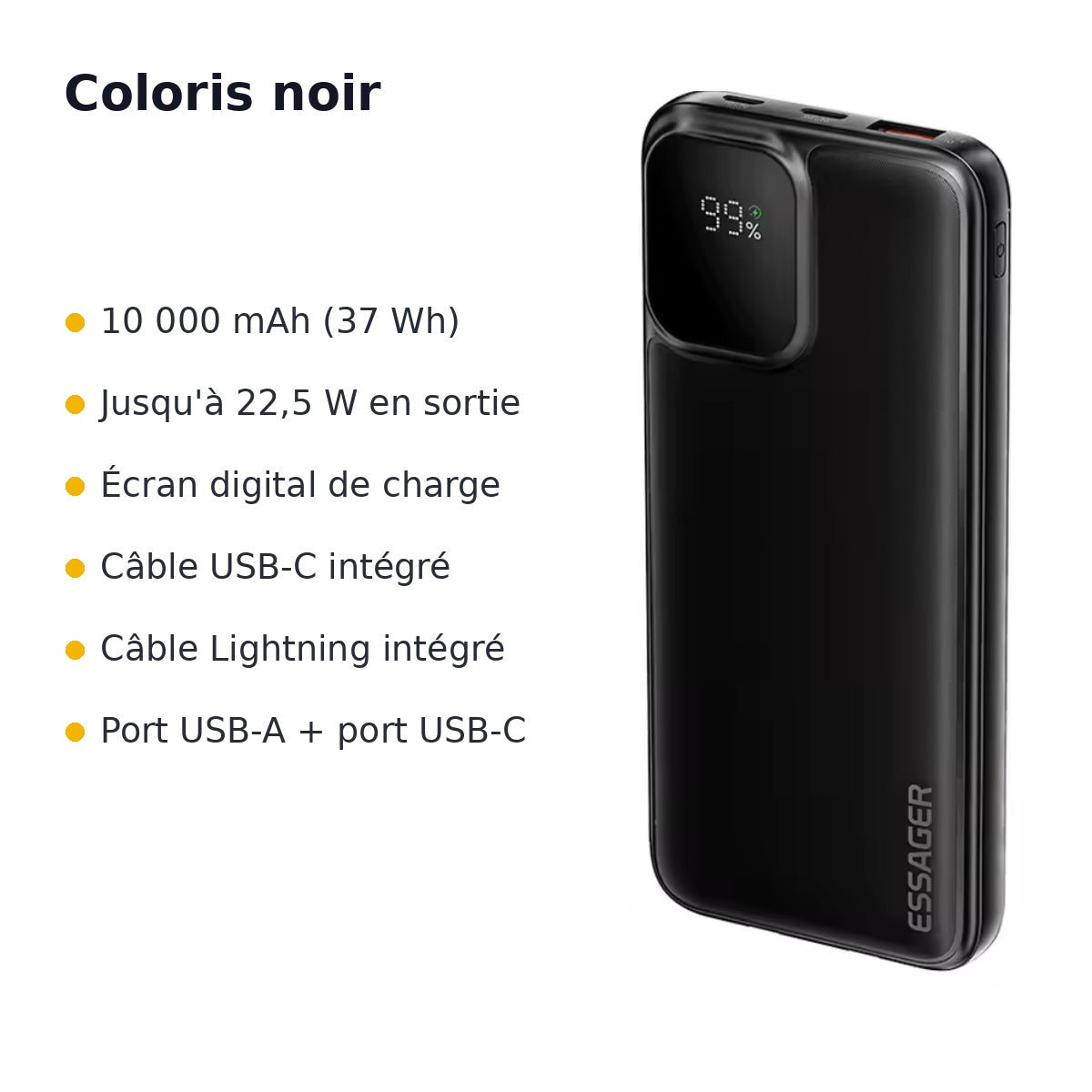 La Batterie Nomade – Batterie externe avec câbles intégrés