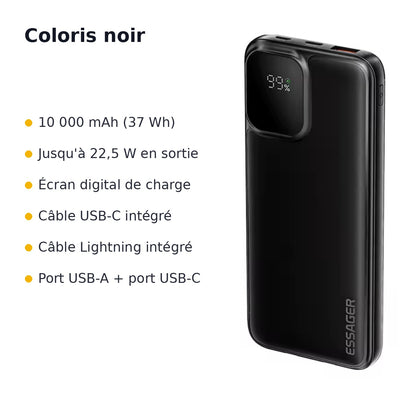 La Batterie Nomade – Batterie externe avec câbles intégrés