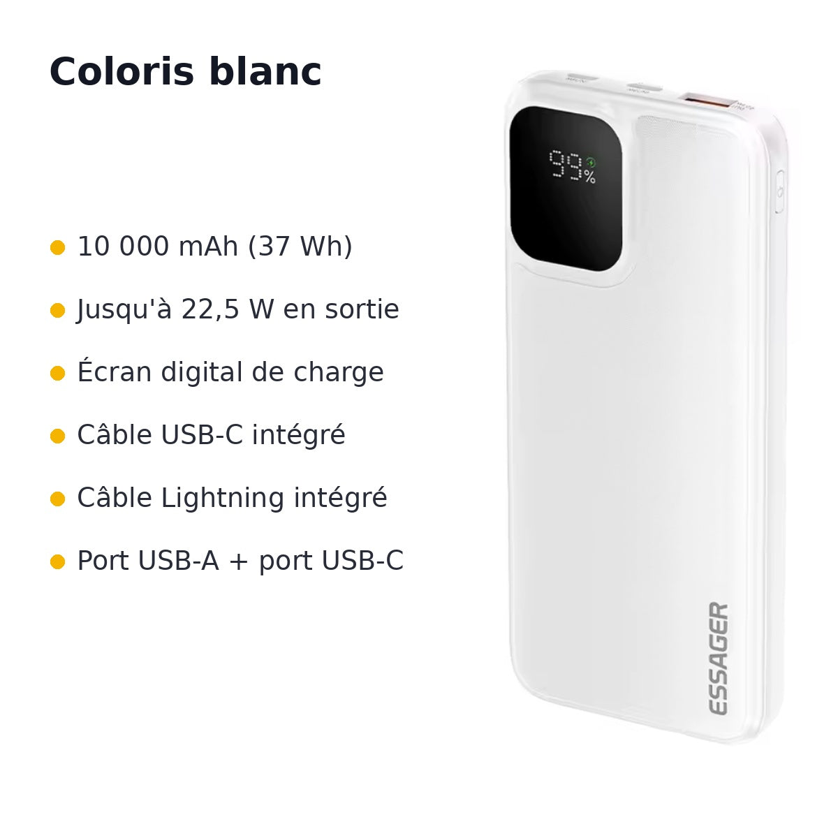 La Batterie Nomade – Batterie externe avec câbles intégrés